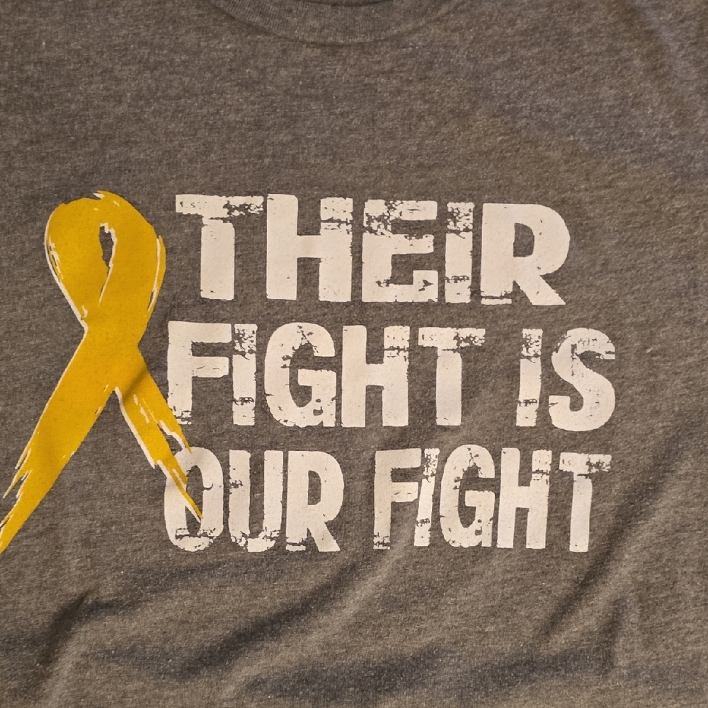 Bella Canvas Gray Tee with Yellow Ribbon Graphic - Picture 3 of 6